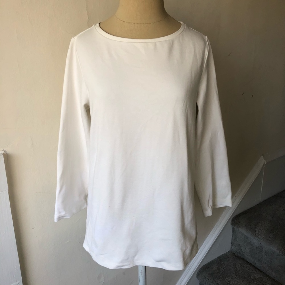 Marina Rinaldi Grommet 3/4 Sleeve T-Shirt Blouse
